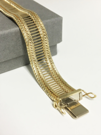 14 K Gouden Fantasie Schakel Armband - 19,5 cm / 29,81 g