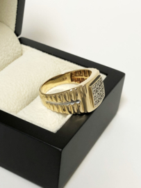 14 K Gouden Heren Rolex Ring 0.16 crt Briljantgeslepen Diamant G/VSI