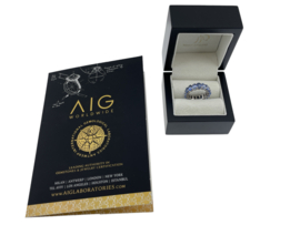 Witgouden Eternity Ring 10.3 ct Natuurlijk Ovaal Gefacetteerd Saffier - AIG Certificaat