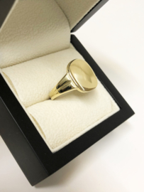 14 K Antiek Gouden Heren Zegelring - Glad