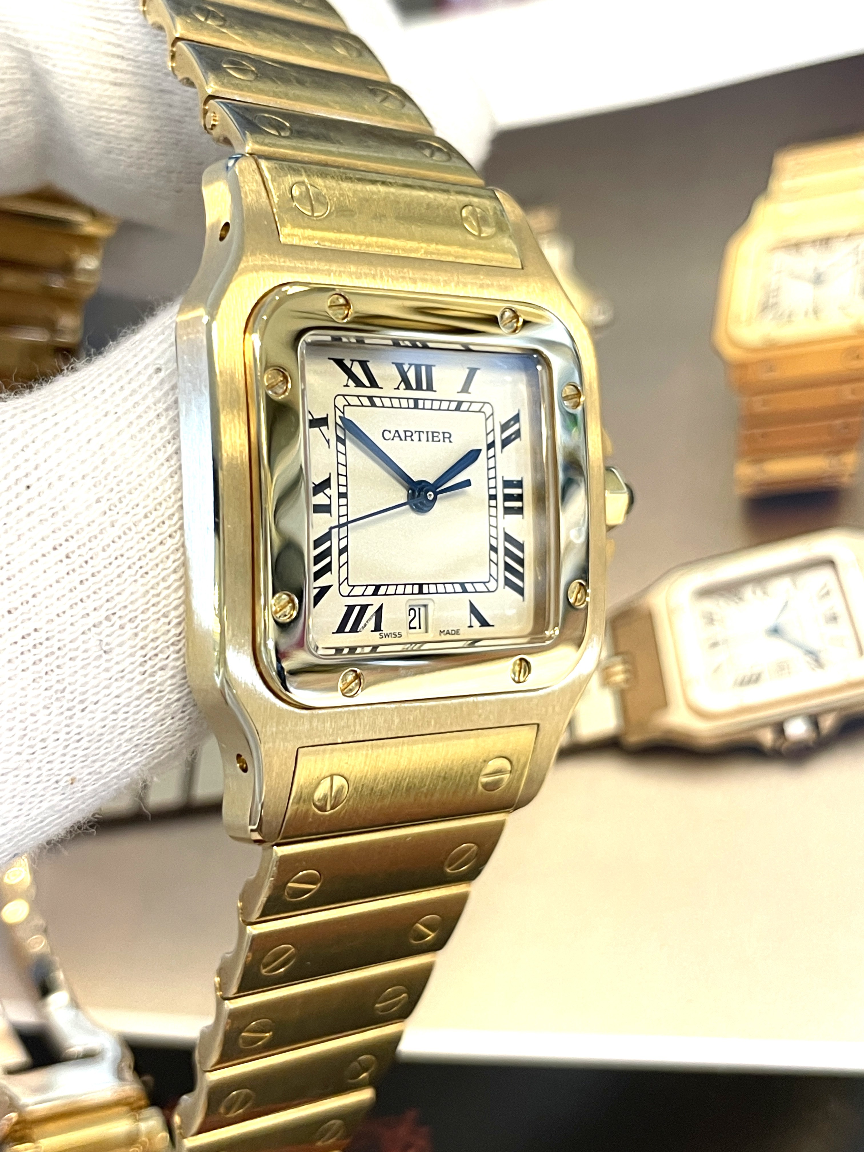 Santos de Cartier Galbee Large Model 18 Karaat Goud - Full Set / Ref. 2003