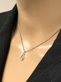 Witgouden Venetiaans Collier Hanger Briljant Geslepen Heldere Zirkonia