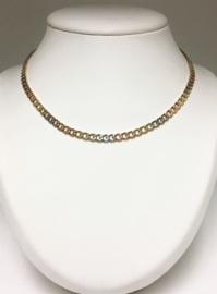 14 K Tricolor Gouden Gourmet Schakel Ketting  - 43 cm / 23,10 g