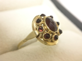 Antiek 14 K Gouden Granaat Ring