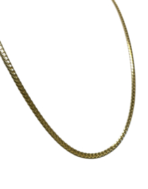 14 Karaat Massief Gouden Gourmet Collier Gewalst - 45 cm / 11.1 g / 3 mm