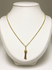 Antiek 14 K Gouden Jasseron Collier  Kwastje ca 1920 - 49 cm