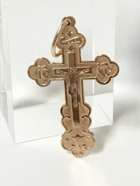 14 K Rosé Gouden Hanger Kruis - 4,8 cm