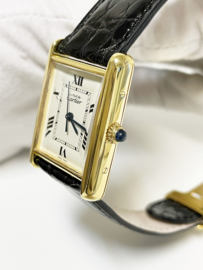 Must de Cartier Tank Date Quartz Midsize Polshorloge Ivory Roman Dial 2413
