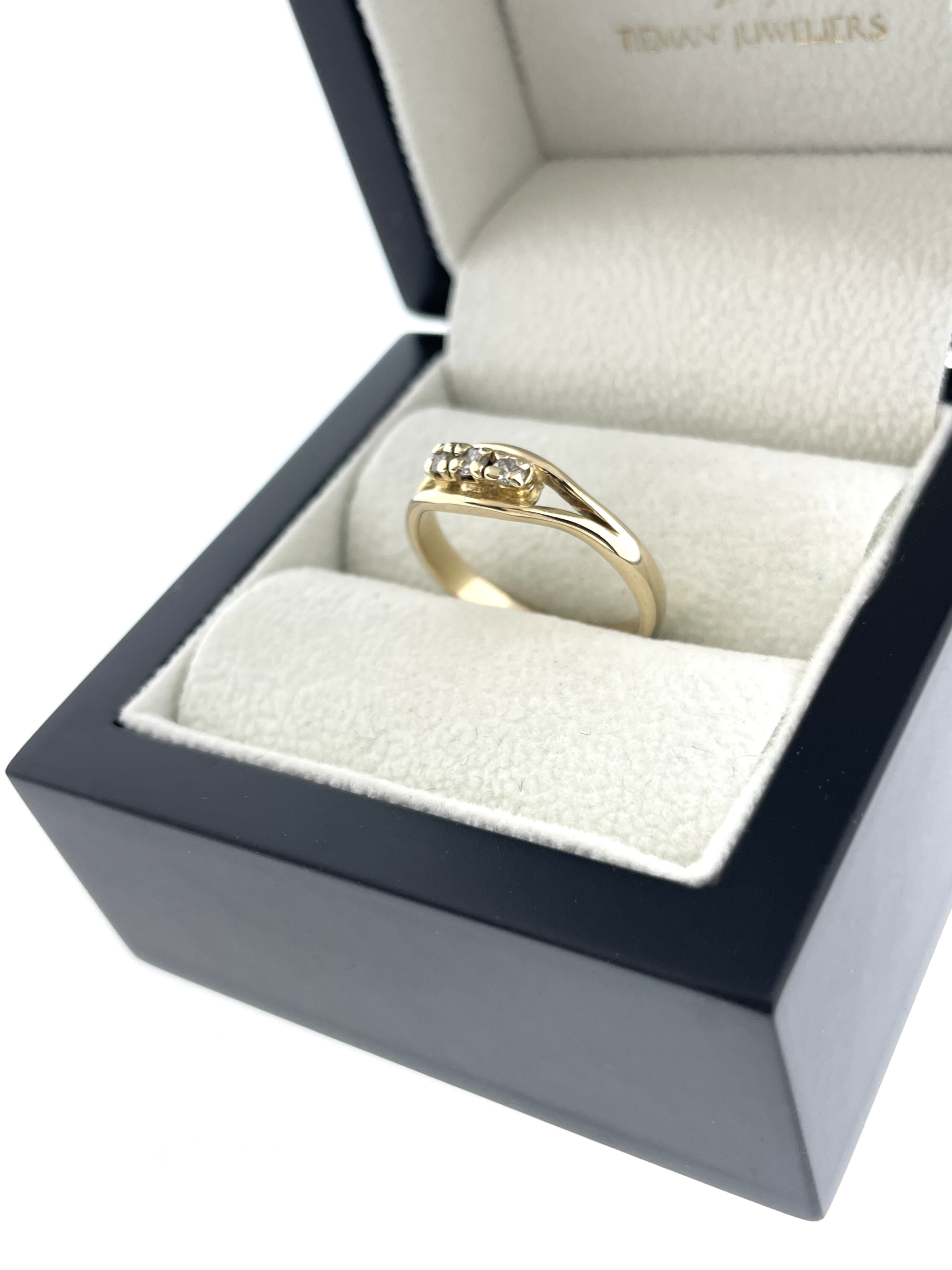 Antiek Gouden Bandring ca 0.10 ct Briljant Geslepen Diamant H/SI