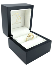 14 Karaat Gouden Dames Zegelring Rond Pink Ring
