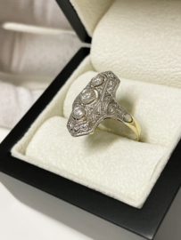 Art Deco Navette Diamond Ring 0.75 ct Diamant G/VVS - Jaren '30