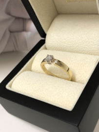 14 Karaat Bicolor Gouden Ring 0.35 ct Briljant Geslepen Diamant - G / VVS1