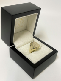 14 K Gouden Pink Ring / Zegelring Wapengravure Sportclub Enschede