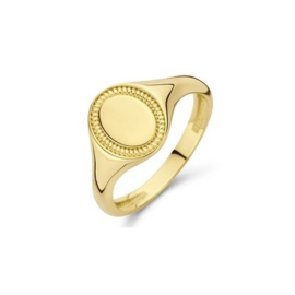 14 Karaat Gouden Dames Zegelring Graveer Ring Ovaal