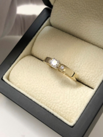 14 Karaat Bicolor Gouden Ring 0.35 ct Briljant Geslepen Diamant - G / VVS1