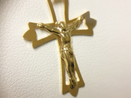 14 K Gouden Hanger - Kruisje met Jezus Figuur - 3 cm