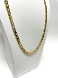 14 Karaat Bicolor Massief Gouden Platte Koningsketting - 60 cm / 5 mm / 39.3 g