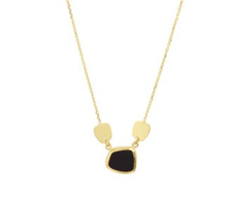 14 K Gouden Anker Collier Onyx  (verstelbaar) 40 - 42 cm