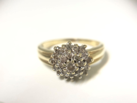 14 K Gouden Rozet Ring 0.45 crt Briljantgeslepen Diamant H / VS2