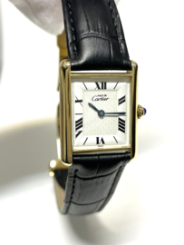 Must de Cartier Tank Large Model Quartz White Roman Dial Deployante Incl Garantie