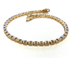 18 K Rosé Gouden Tennis Armband 4,85 Crt Briljant Geslepen Diamant - 20,5 cm / 16,75 g