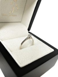 Diamonde Witgouden Solitair Ring 0.10 ct Briljant Geslepen Diamant G/VVS