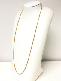 14 K Gouden Koord / Kabel / Rope Ketting - 80 cm / 12 g / 3 mm