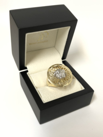 Grove 14 K Gouden Ring Medusa Versace Motief - 2,5 cm