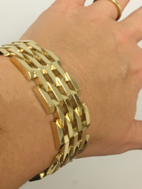 Brede 14 K Gouden Schakel Armband - 18 cm / 52,48 g