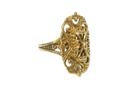 Antiek Handvervaardigd 18 Karaat Massief Gouden Ring