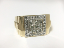 14 K Gouden Heren Rolex Ring 0.50 crt Briljantgeslepen Diamant - 9,35 g