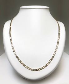 14 K Gouden Hoekige Figaro Schakel Ketting - 69 cm / 18,97 g