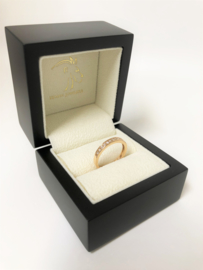 18 K Rosé Gouden Rijring Bijzet Ring 0.28 crt Diamant F / VS2