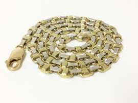 14 K Bicolor Gouden Koningsketting - 44,5 cm / 23,8 g