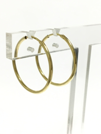 14 K Gouden Oorhangers / Creolen (Glad) - 3 cm