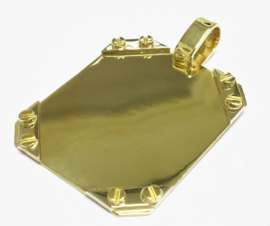 18 K Massief Gouden Plaat Hanger Schroeven -  4,2 x 3,5 cm / 19,57 g