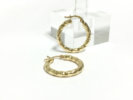14 K Gouden Gefacetteerde Creolen - 2,1 cm