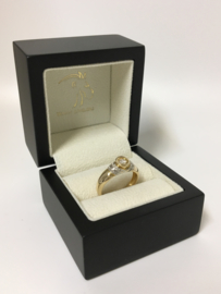 14 K Bicolor Gouden Solitair Ring 0.33 crt Diamant