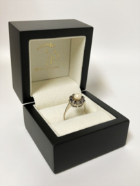 Antiek Witgouden Rozet Ring Parel / Saffier