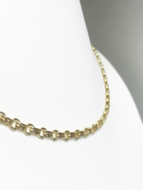 Antiek Vintage 14 K Gouden Gravé Collier 42,5 cm / 11,34 g / 4,3 mm