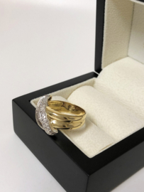 18 Karaat Gouden Bandring ca 0.5 ct Briljant Geslepen Diamant  G/VS