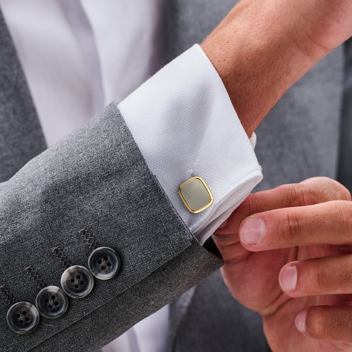 14 Karaat Gouden Manchetknopen / Cufflinks Parelmoer