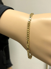 14 K Massief Gouden Valkoog / Gourmet Schakel Armband - 18,5 cm / 9,6 g