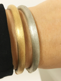 18 K Rosé Gouden Slaven Armband ( gematteerd )