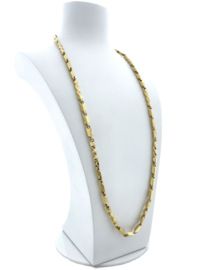 14 Karaat Gouden Fantasie Schakelketting Heren - 66 cm / 4 mm / 19.77 g