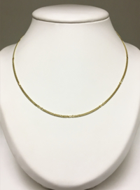 14 K Gouden Gourmet / Valkoog Schakel Ketting - 47 cm