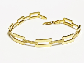 18 K Gouden Schakel Armband Versace / Meander Motief - 17,5 cm / 5,75 g