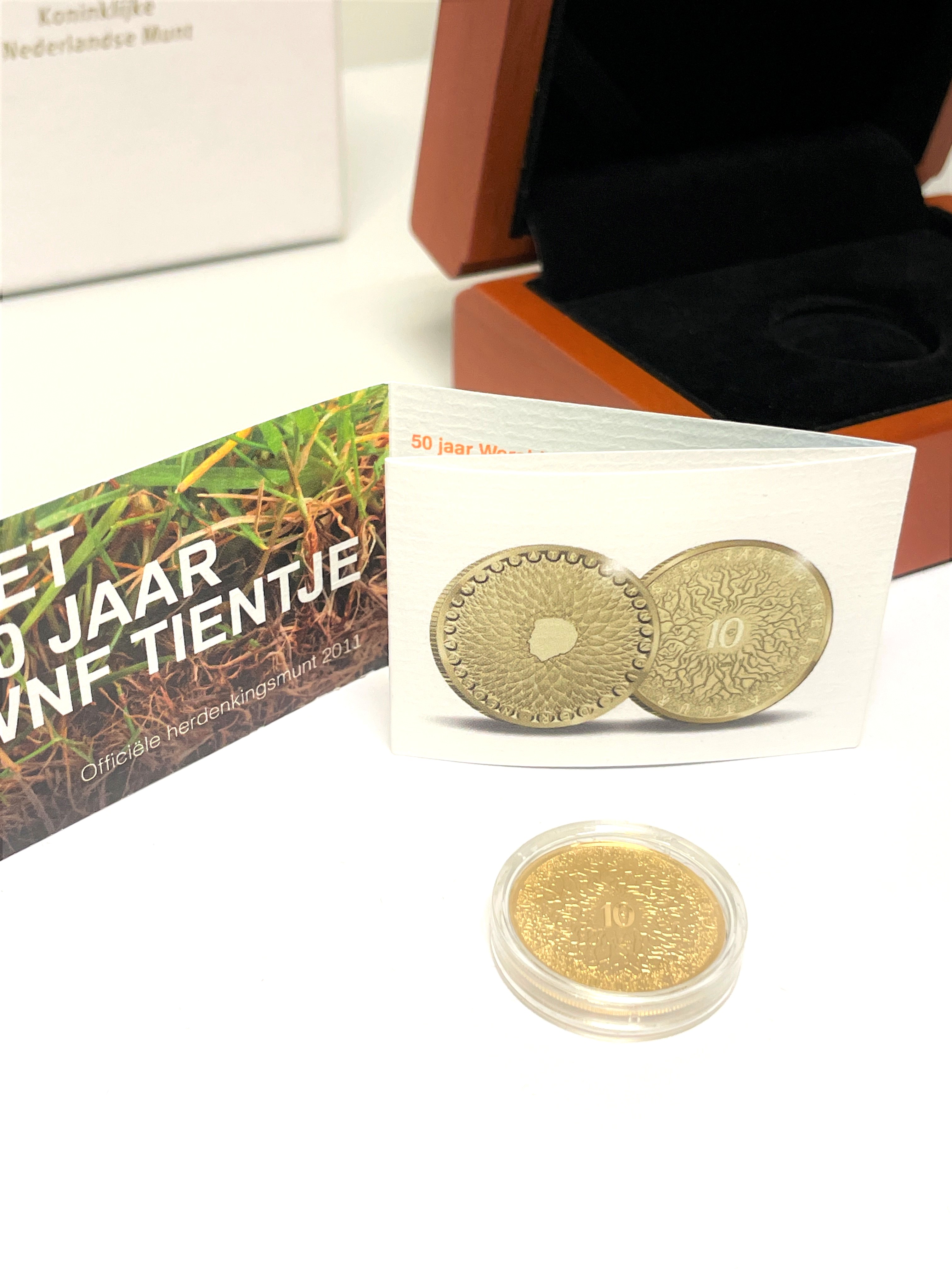 Gouden Tien Euro - 50 Jaar WNF 2011 / Proof in Cassette Incl Certificaat