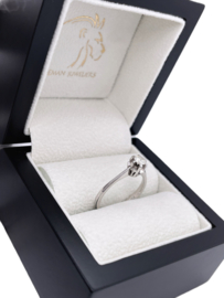 18 Karaat Witgouden Solitair Ring 0.15 ct Briljant Geslepen Diamant  H/VS