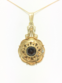 14 Karaat Antiek Gouden Granaat Hanger - ca 1920